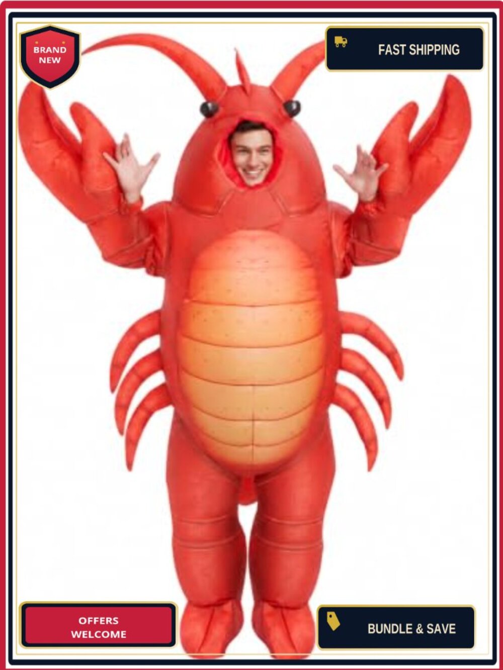 GOOSH Inflatable Lobster Costume Adult Halloween Blow Up Cosplay